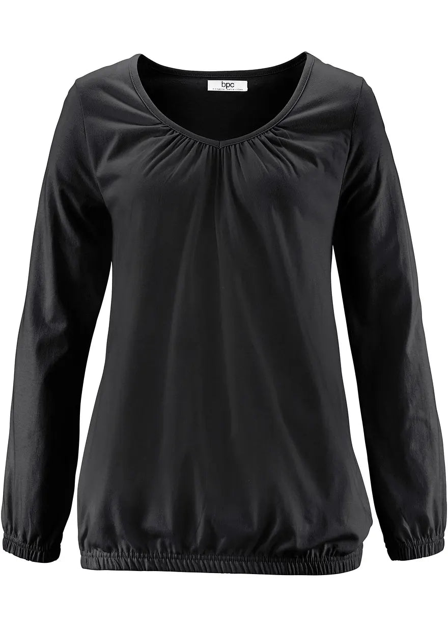 T-shirt met lange mouwen - katoen