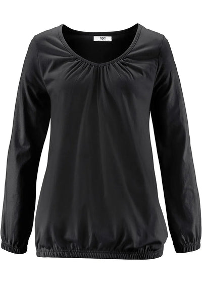 T-shirt met lange mouwen - katoen
